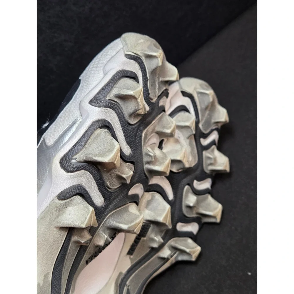Nike Alpha Huarache 4 Keystone Kids Baseball Cleats White Silver FQ4012-100 2Y